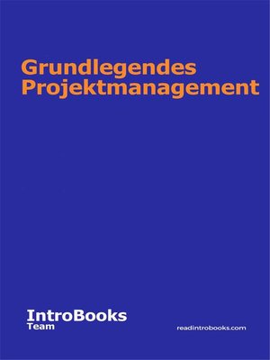 cover image of Grundlegendes Projektmanagement